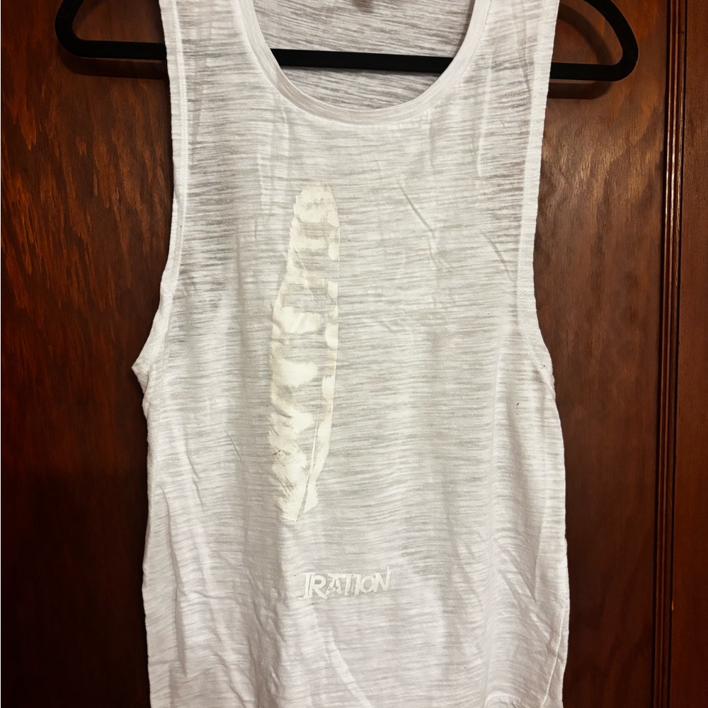 White Sleeveless Graphic Tank Top